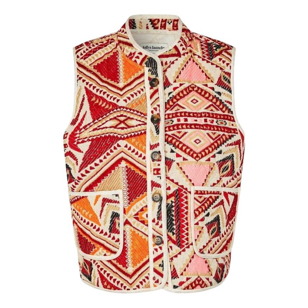 Lollys Laundry Womens/Ladies Geometric Pattern Regular Vest / Red